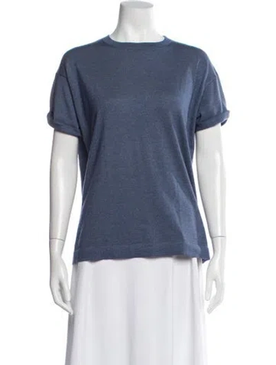 Pre-owned Brunello Cucinelli Crew Neck Short Sleeve T-shirt In Blue
