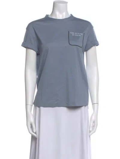 Pre-owned Brunello Cucinelli Crew Neck Short Sleeve T-shirt In Blue