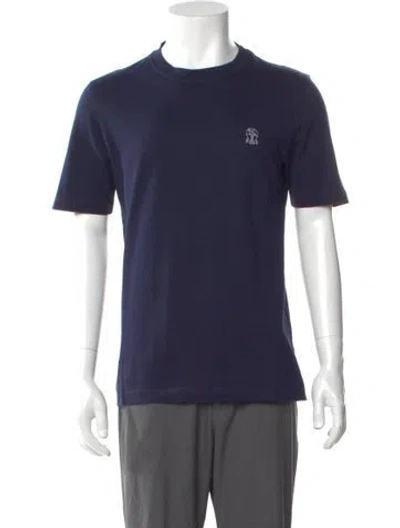 Pre-owned Brunello Cucinelli Crew Neck Short Sleeve T-shirt In Blue
