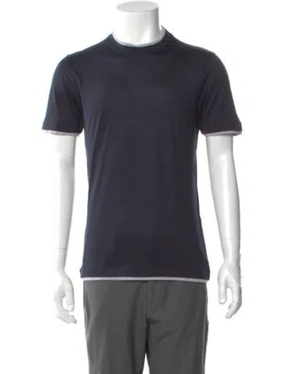 Pre-owned Brunello Cucinelli Crew Neck Short Sleeve T-shirt In Blue