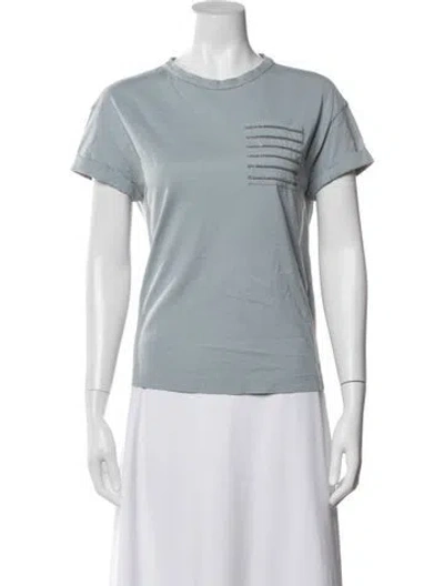 Pre-owned Brunello Cucinelli Crew Neck Short Sleeve T-shirt In Blue