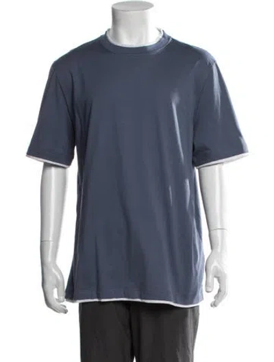 Pre-owned Brunello Cucinelli Crew Neck Short Sleeve T-shirt In Blue