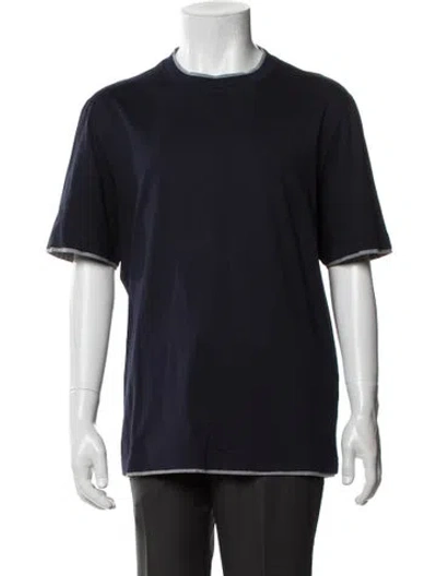 Pre-owned Brunello Cucinelli Crew Neck Short Sleeve T-shirt In Blue