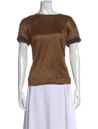 Pre-owned Brunello Cucinelli Crew Neck Short Sleeve T-shirt In Brown