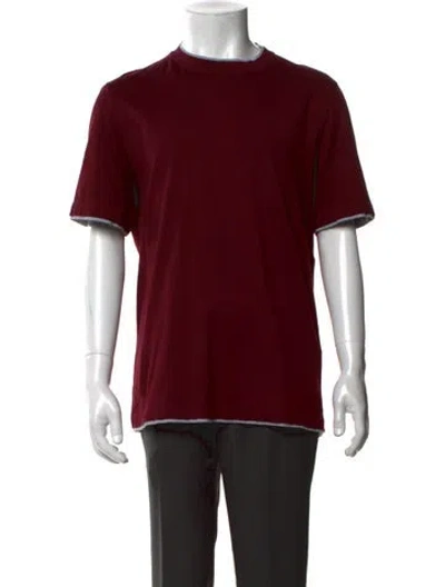 Pre-owned Brunello Cucinelli Crew Neck Short Sleeve T-shirt In Burgundy