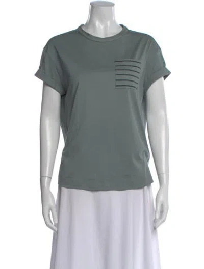Pre-owned Brunello Cucinelli Crew Neck Short Sleeve T-shirt In Green