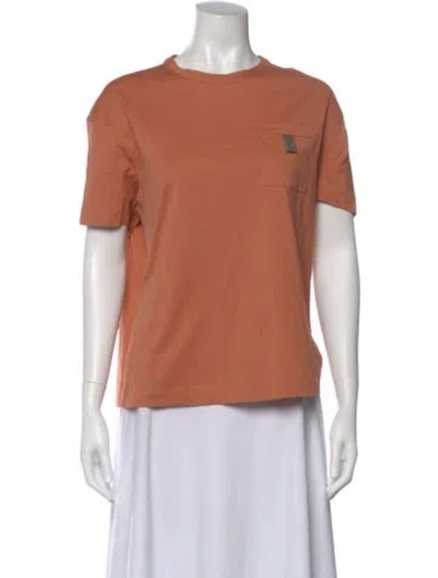 Pre-owned Brunello Cucinelli Crew Neck Short Sleeve T-shirt In Orange