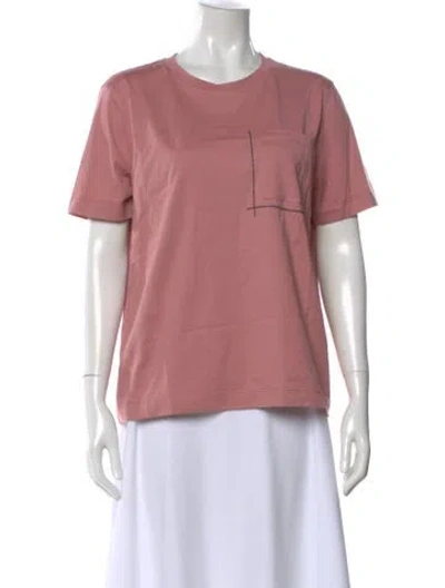 Pre-owned Brunello Cucinelli Crew Neck Short Sleeve T-shirt In Pink