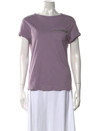 Pre-owned Brunello Cucinelli Crew Neck Short Sleeve T-shirt In Purple