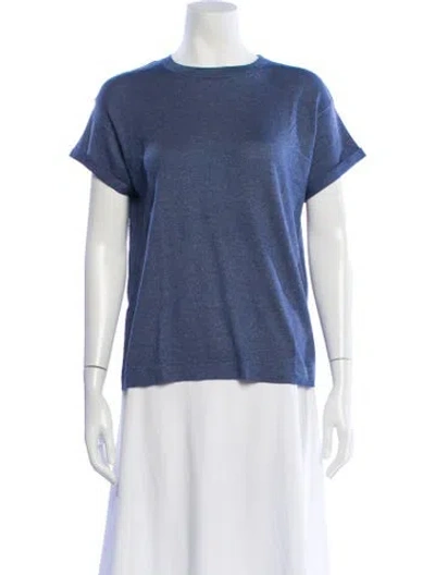 Pre-owned Brunello Cucinelli Crew Neck Short Sleeve T-shirt W/ Tags In Blue