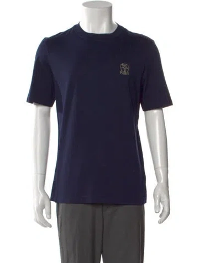 Pre-owned Brunello Cucinelli Crew Neck Short Sleeve T-shirt W/ Tags In Blue