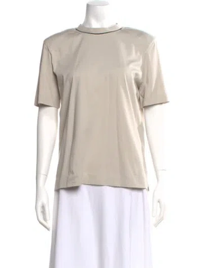 Pre-owned Brunello Cucinelli Crew Neck Short Sleeve T-shirt W/ Tags In Neutral