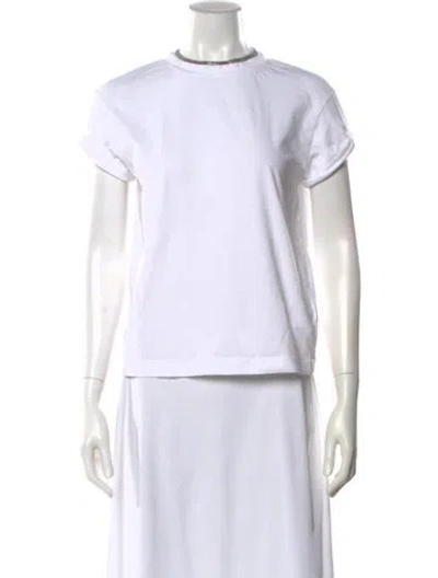 Pre-owned Brunello Cucinelli Crew Neck Short Sleeve T-shirt In White
