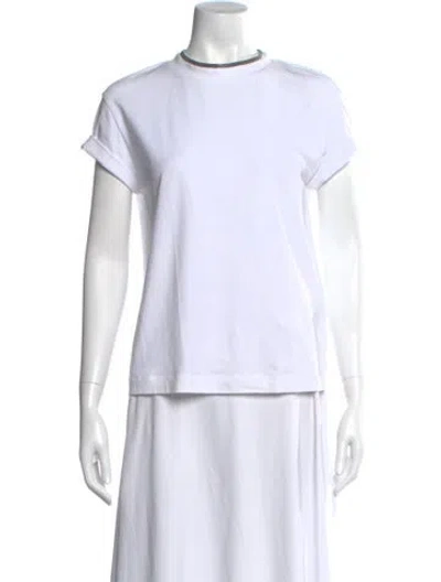 Pre-owned Brunello Cucinelli Crew Neck Short Sleeve T-shirt In White
