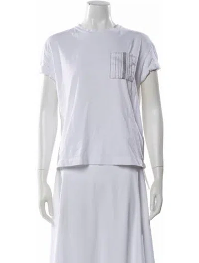 Pre-owned Brunello Cucinelli Crew Neck Short Sleeve T-shirt In White