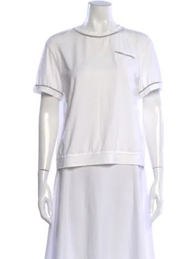 Pre-owned Brunello Cucinelli Crew Neck Short Sleeve T-shirt In White