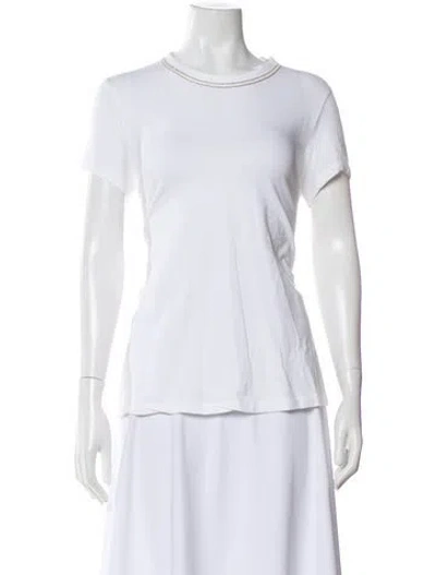 Pre-owned Brunello Cucinelli Crew Neck Short Sleeve T-shirt In White