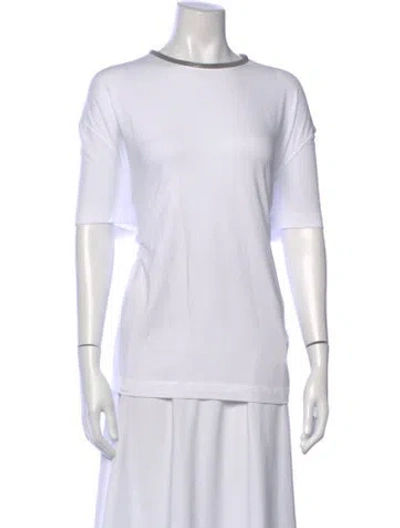 Pre-owned Brunello Cucinelli Crew Neck Short Sleeve T-shirt In White