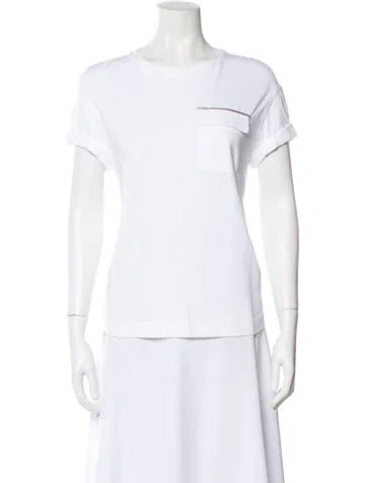 Pre-owned Brunello Cucinelli Crew Neck Short Sleeve T-shirt In White