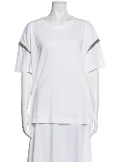 Pre-owned Brunello Cucinelli Crew Neck Short Sleeve T-shirt In White