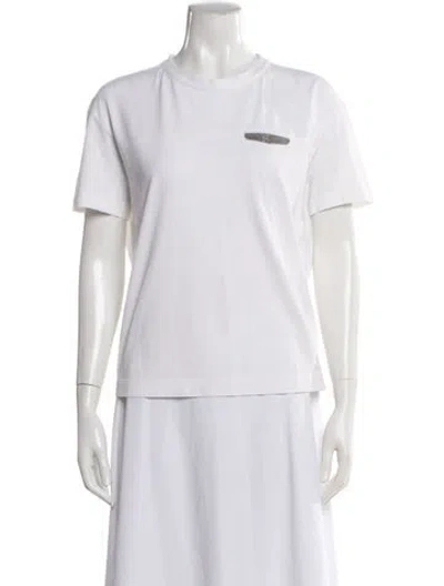 Pre-owned Brunello Cucinelli Crew Neck Short Sleeve T-shirt In White