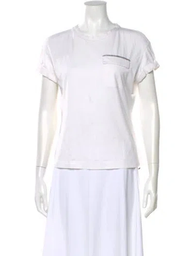 Pre-owned Brunello Cucinelli Crew Neck Short Sleeve T-shirt In White