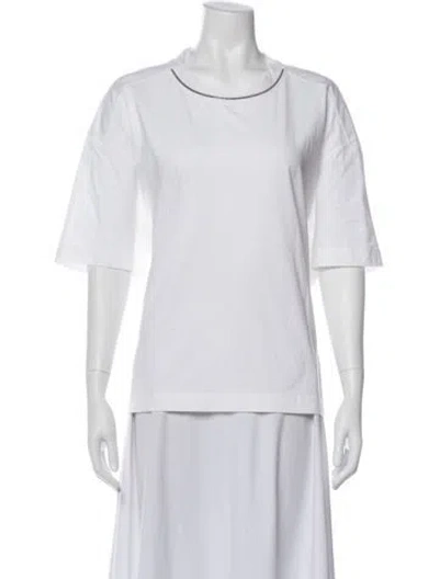 Pre-owned Brunello Cucinelli Crew Neck Short Sleeve T-shirt In White