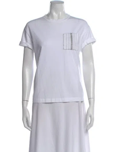 Pre-owned Brunello Cucinelli Crew Neck Short Sleeve T-shirt In White