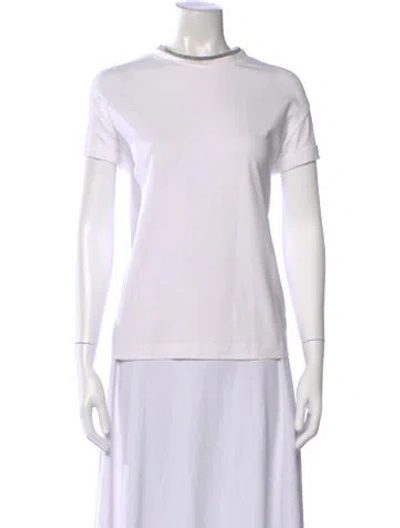 Pre-owned Brunello Cucinelli Crew Neck Short Sleeve T-shirt In White