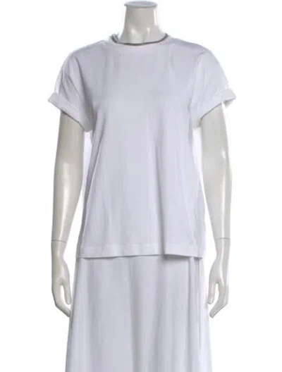 Pre-owned Brunello Cucinelli Crew Neck Short Sleeve T-shirt In White