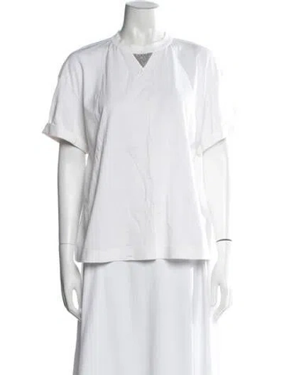 Pre-owned Brunello Cucinelli Crew Neck Short Sleeve T-shirt In White