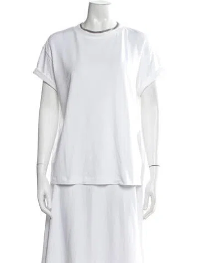 Pre-owned Brunello Cucinelli Crew Neck Short Sleeve T-shirt In White