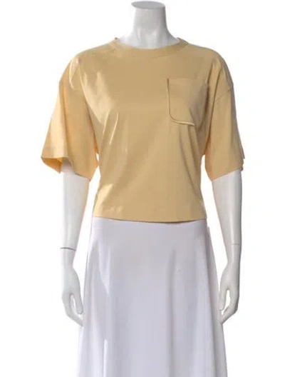 Pre-owned Brunello Cucinelli Crew Neck Short Sleeve T-shirt In Yellow