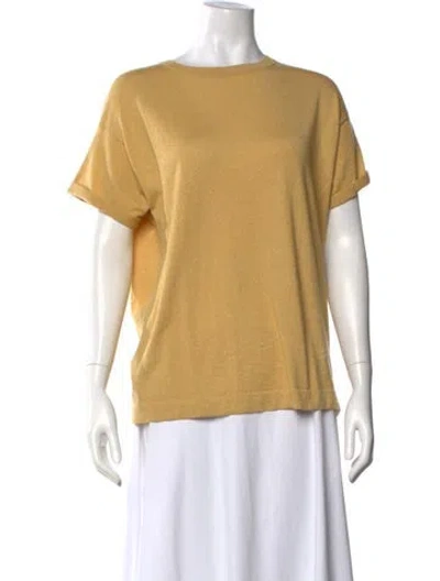 Pre-owned Brunello Cucinelli Crew Neck Short Sleeve T-shirt In Yellow