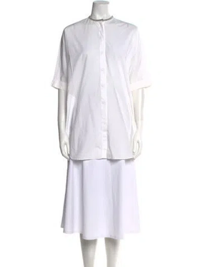 Pre-owned Brunello Cucinelli Crew Neck Short Sleeve Tunic In White
