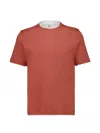 Brunello Cucinelli Crew-neck Short-sleeves T-shirt In Orange