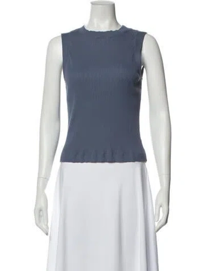 Pre-owned Brunello Cucinelli Crew Neck Sleeveless Top In Blue