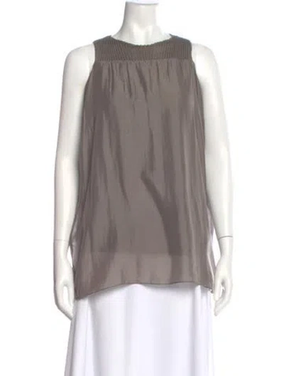 Pre-owned Brunello Cucinelli Crew Neck Sleeveless Top In Gray