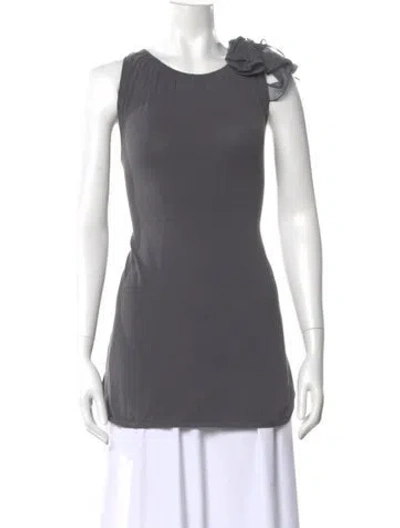 Pre-owned Brunello Cucinelli Crew Neck Sleeveless Top In Gray