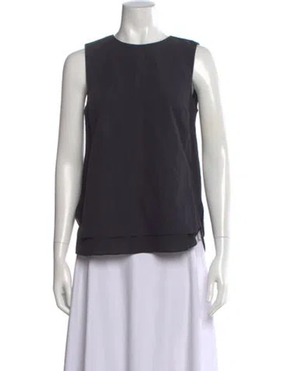 Pre-owned Brunello Cucinelli Crew Neck Sleeveless Top In Gray