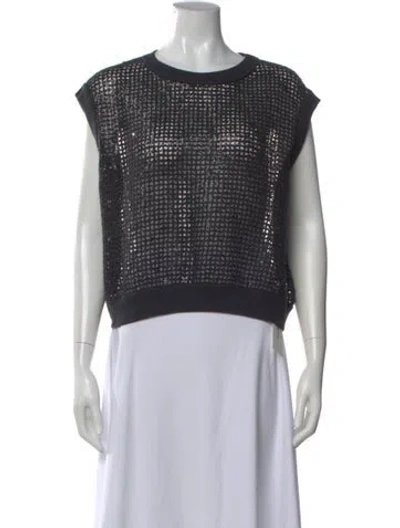 Pre-owned Brunello Cucinelli Crew Neck Sleeveless Top In Gray
