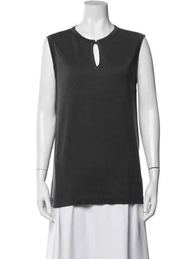 Pre-owned Brunello Cucinelli Crew Neck Sleeveless Top In Grey