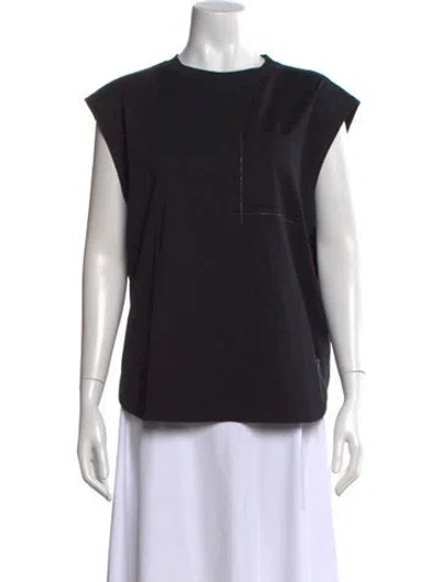 Pre-owned Brunello Cucinelli Crew Neck Sleeveless Top W/ Tags In Black