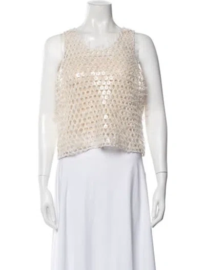 Pre-owned Brunello Cucinelli Crew Neck Sleeveless Top W/ Tags In Neutral