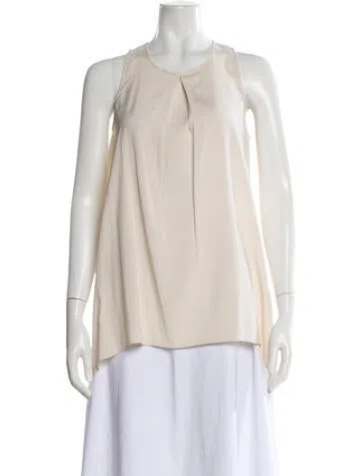 Pre-owned Brunello Cucinelli Crew Neck Sleeveless Top In White