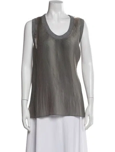 Pre-owned Brunello Cucinelli Crew Neck Sleeveless Top In White