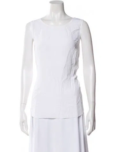 Pre-owned Brunello Cucinelli Crew Neck Sleeveless Top In White