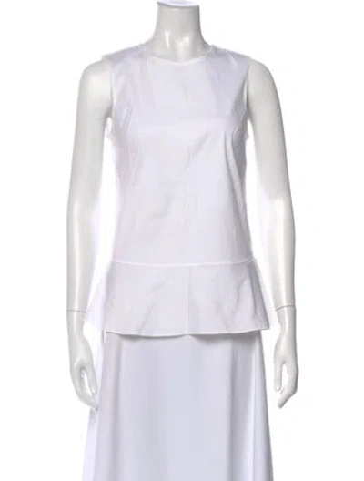 Pre-owned Brunello Cucinelli Crew Neck Sleeveless Top In White