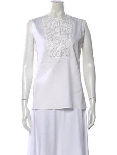 Pre-owned Brunello Cucinelli Crew Neck Sleeveless Top In White