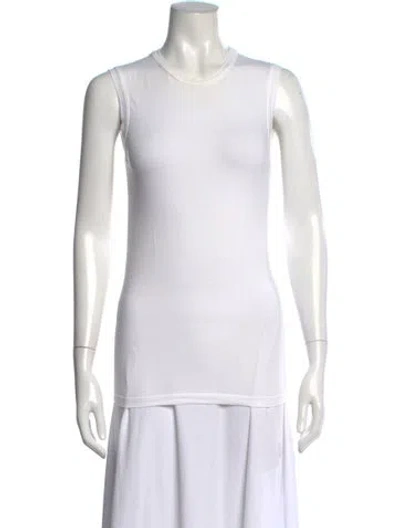 Pre-owned Brunello Cucinelli Crew Neck Sleeveless Top In White